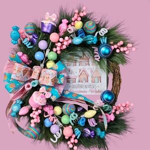 Whimsical candyland Christmas wreath